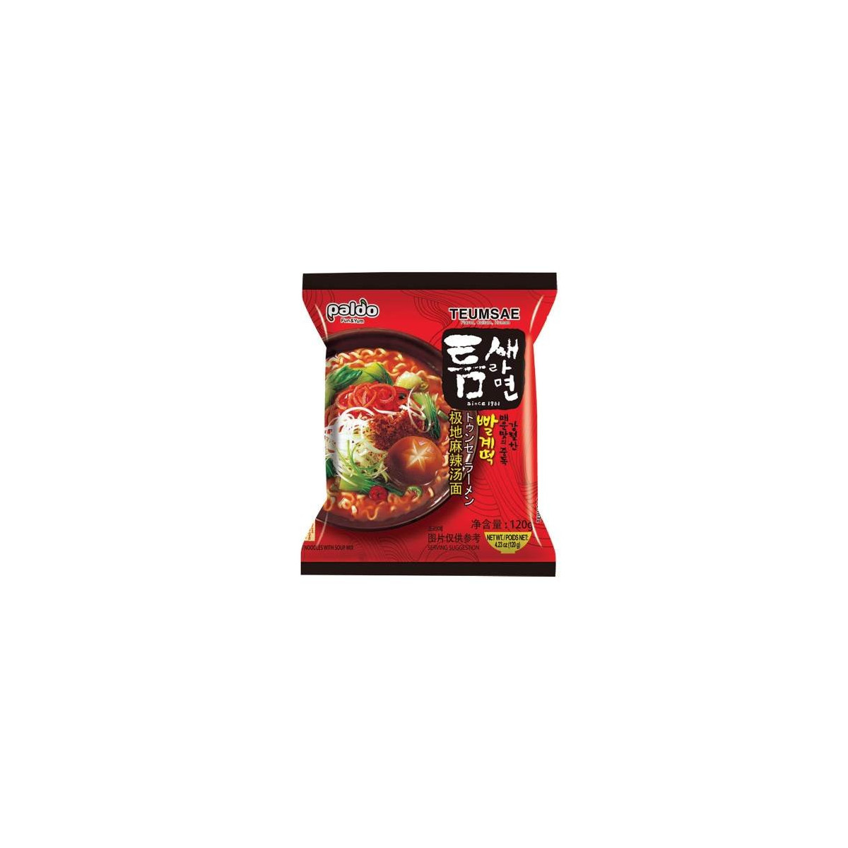 Instant Noodles Teumsae Ramyun Hot&Spicy 120g - Paldo